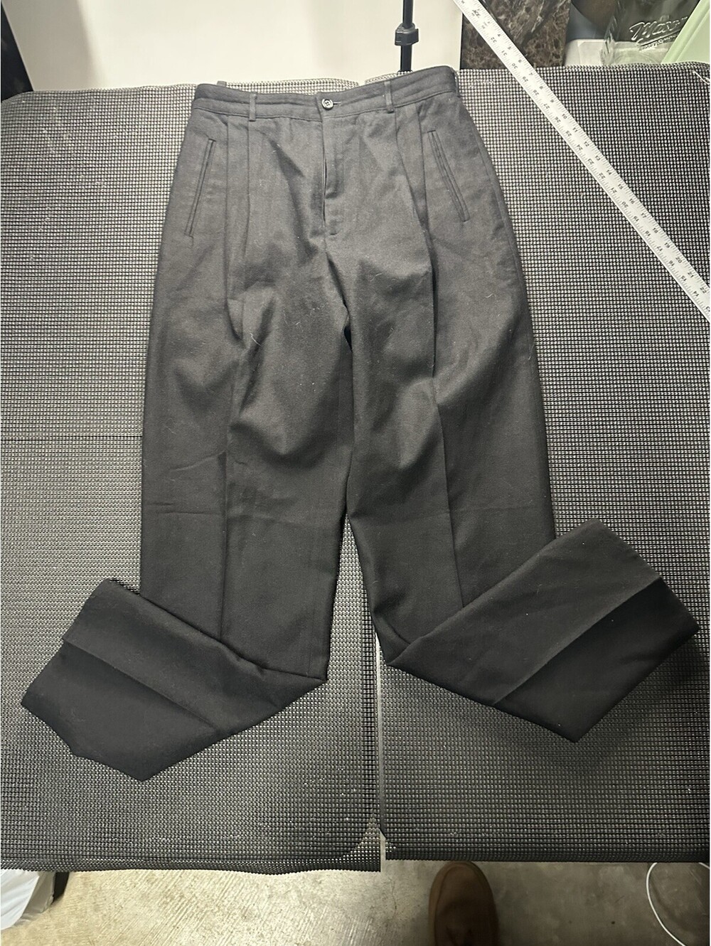 Vintage Peabody House Black Wool Blend Pleated Dress Pants Womens 9/10